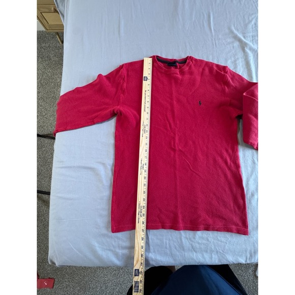 Polo Ralph Lauren Sleepwear Shirt 2XL Red Long Sleeve Waffle Thermal Knit Men - Picture 8 of 12